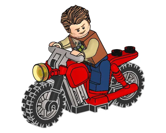 LEGO 122114-1 Owen Grady and Red Motorbike