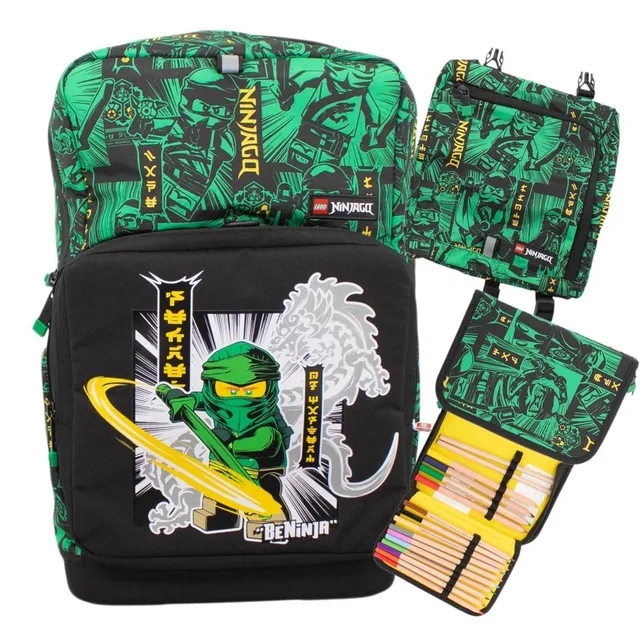 LEGO 202292301-1 Ninjago Lloyd Backpack with Gym Bag and Pencil Case