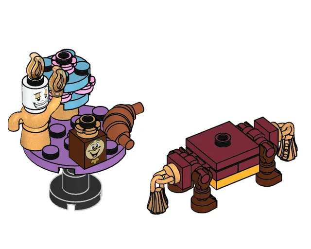 LEGO 302105-1 Cogsworth, Lumière & Sultan