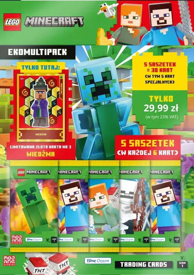 LEGO 4143643905991-1 Minecraft Trading Cards Series 1 - Eco-Multipack (Polish Version)