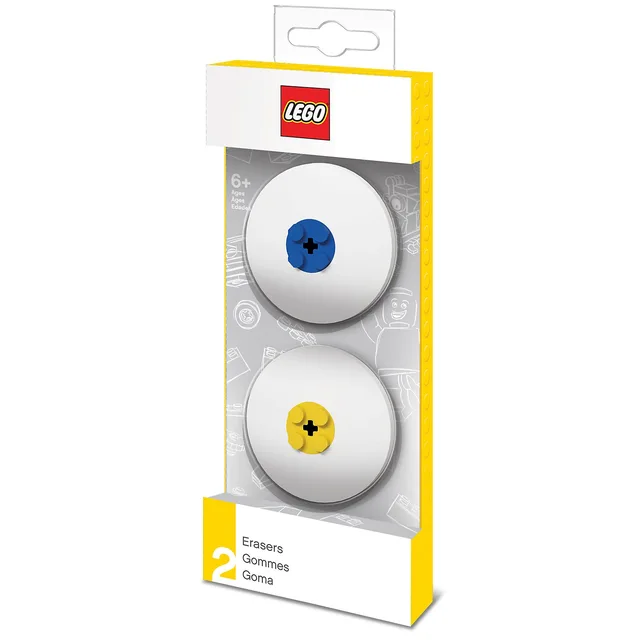 LEGO 5005108-1 Round Eraser Set (Blue and Yellow)