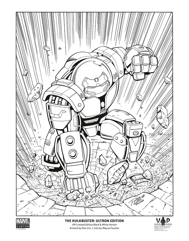LEGO 5005574-1 The Hulkbuster: Ultron Edition Black & White Art Print