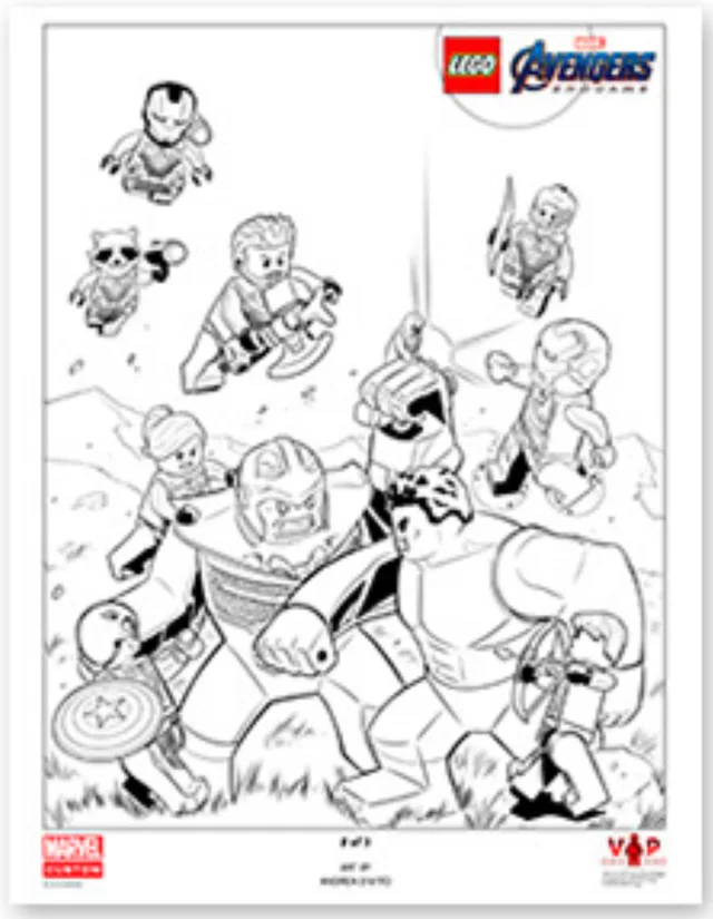 LEGO 5005882-2 Avengers: Endgame Black & White Art Print (Signed Sketch)