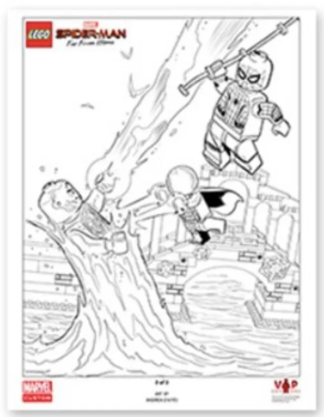 LEGO 5005884-1 Spider-Man: Far From Home Black & White Art Print