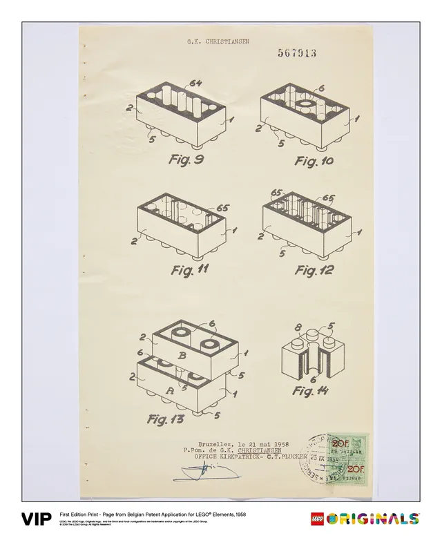 LEGO 5005996-1 Belgian Patent LEGO Elements 1958