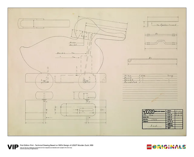 LEGO 5005999-1 1st Edition of Wooden Duck Print, 1958