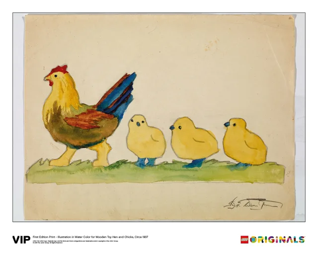 LEGO 5006002-1 Illustration Wooden Toy Hen and Chicks
