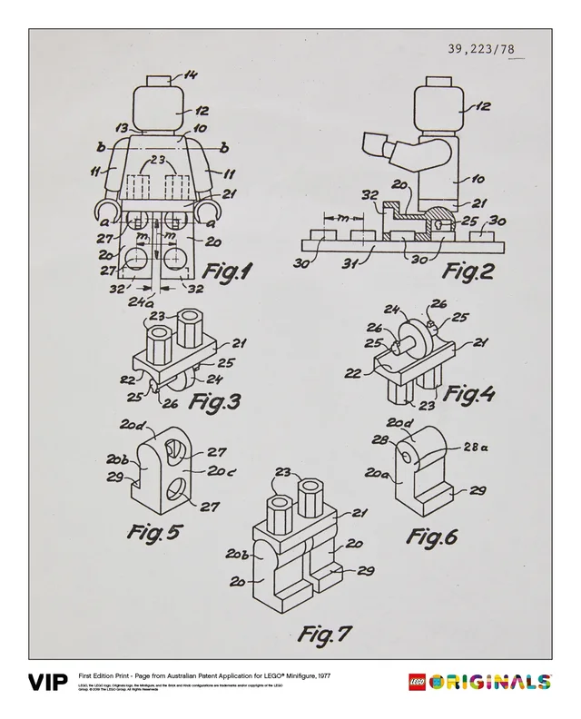 LEGO 5006003-1 Australian Patent LEGO Minifigure 1977