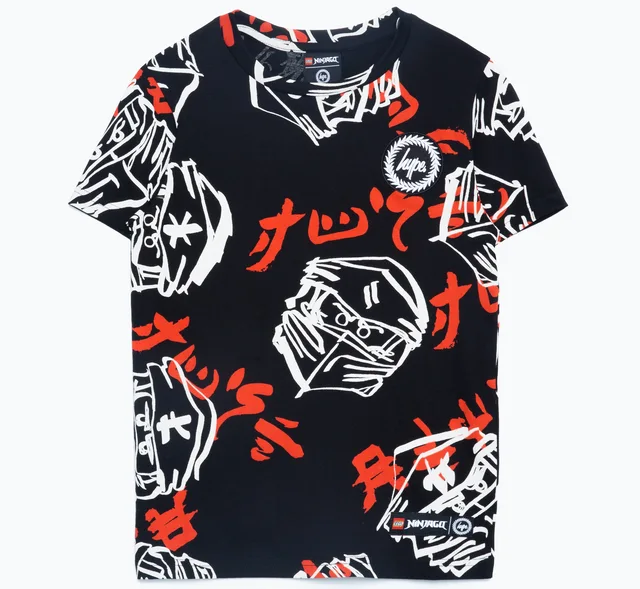 LEGO 5006236-1 HYPE X LEGO NINJAGO Black Just Hype Faces T-Shirt
