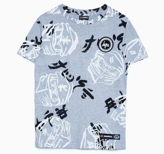 LEGO 5006237-1 HYPE X LEGO NINJAGO Gray Just Hype Faces T-Shirt