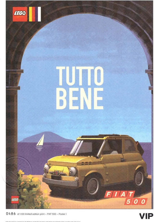 LEGO 5006303-1 Fiat Art Print: "Tutto Bene"