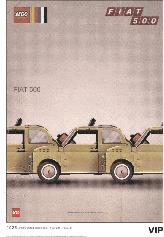 LEGO 5006304-1 Fiat Art Print: "Three Cars"
