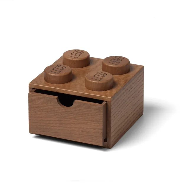 LEGO 5007115-1 Wooden Desk Drawer 2 x 2 (Dark Oak)