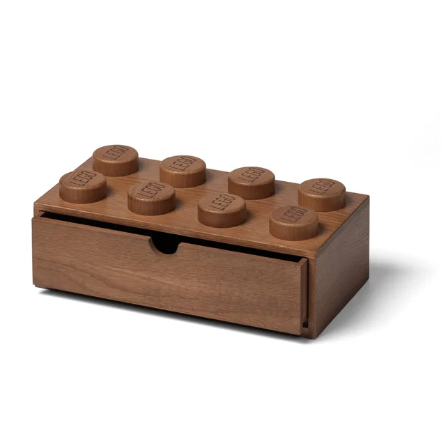 LEGO 5007116-1 Wooden Desk Drawer 2 x 4 (Dark Oak)