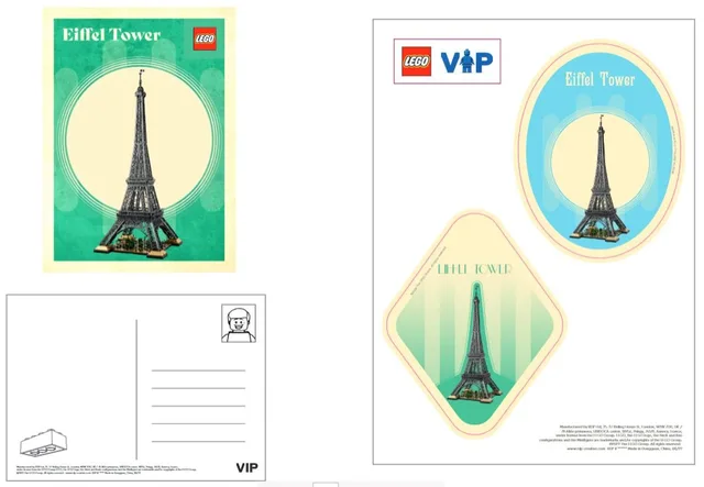 LEGO 5007716-1 Eiffel Tower Postcards And Stickers