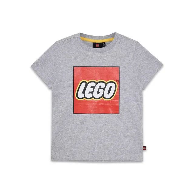 LEGO 5009092-1 Kids' Short Sleeve Logo T-Shirt – Gray Mélange