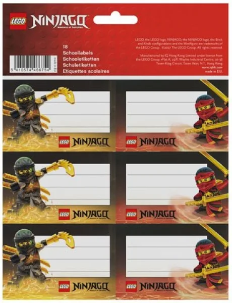 LEGO 5410574466754-1 Ninjago Lloyd and Kai School Labels