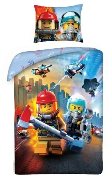 LEGO 5902729045094-1 City Police and Fire Duvet Set