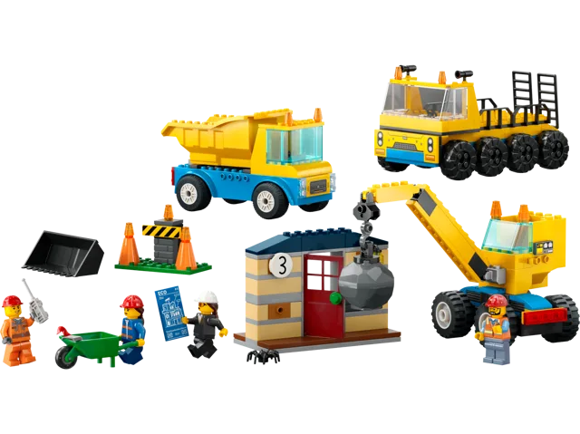 LEGO 60391-1 Construction Trucks and Wrecking Ball Crane