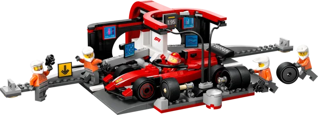 LEGO 60443-1 F1 Pit Stop & Pit Crew with Ferrari Car