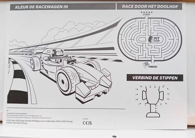 LEGO 6570695-1 F1 Activities Card