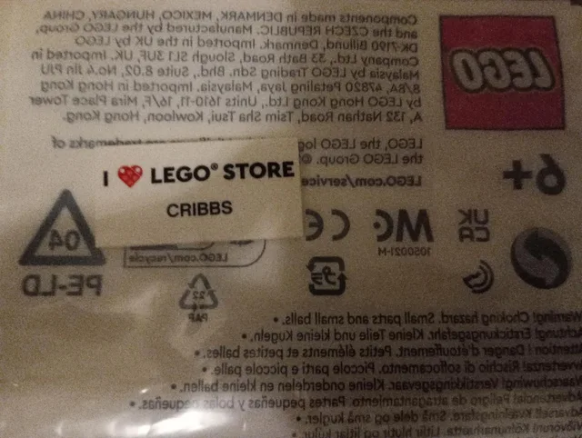 LEGO 6578423-1 I [Heart] LEGO Store Cribbs Tile