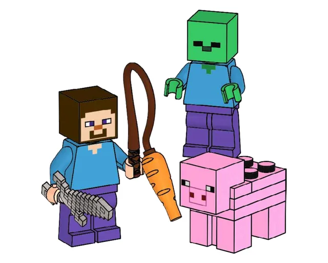 LEGO 662101-1 Steve, Zombie and Pig