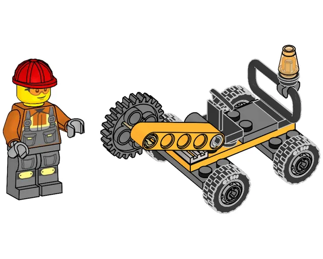 LEGO 952502-1 Construction Worker with Rotary Cutter