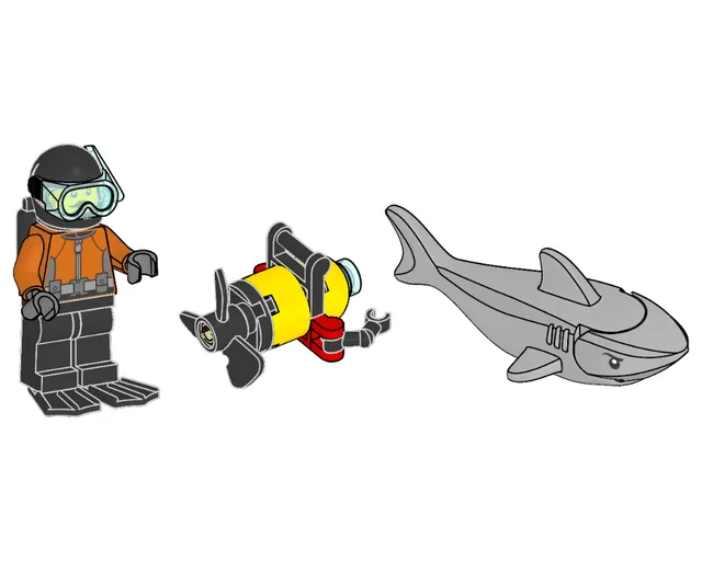 LEGO 952503-1 Diver with Robot and Shark
