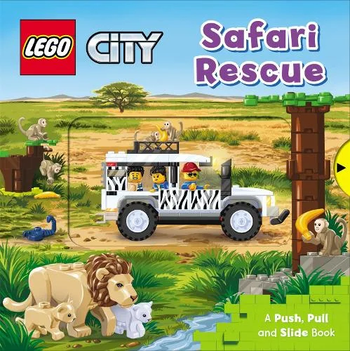 LEGO 9781529048377-1 City: Safari Rescue: A Push, Pull and Slide Book