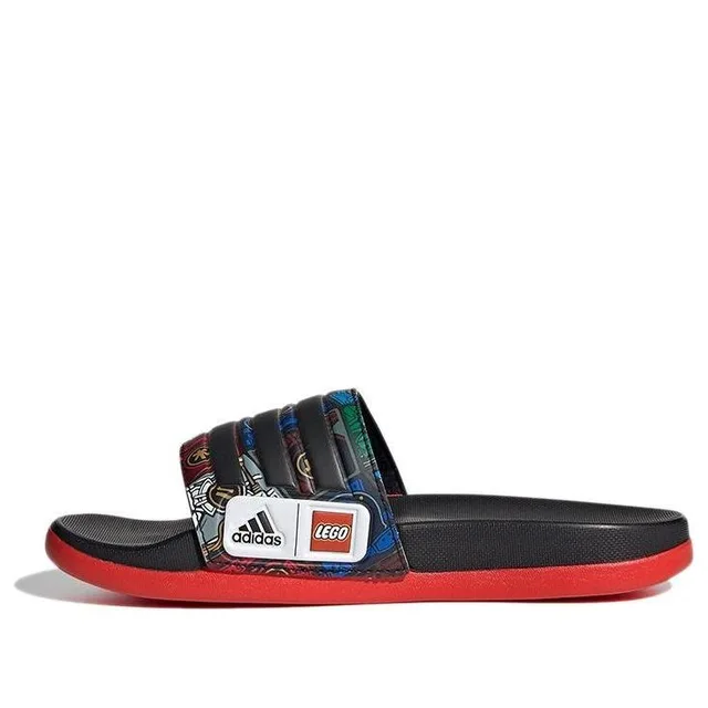 LEGO FY8835-1 adidas Adilette Comfort K x LEGO Ninjago (Black Red) - Kids' Slides