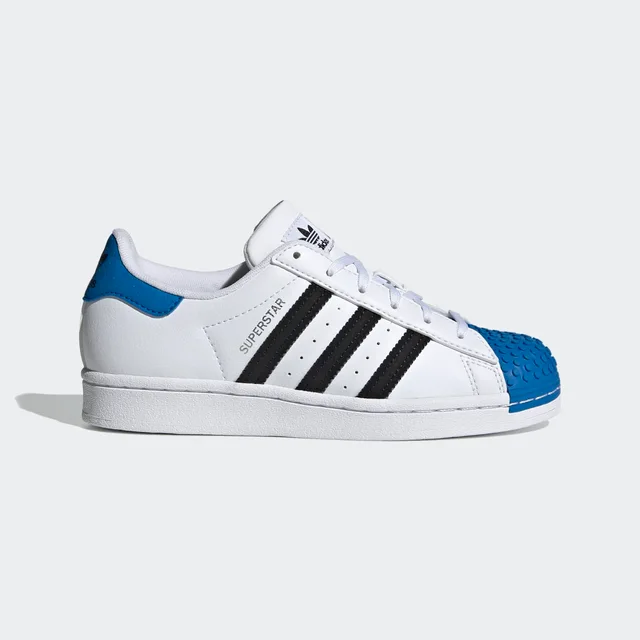 LEGO H03954-1 adidas Superstar J x LEGO (White Shock Blue) - Kids' Shoes