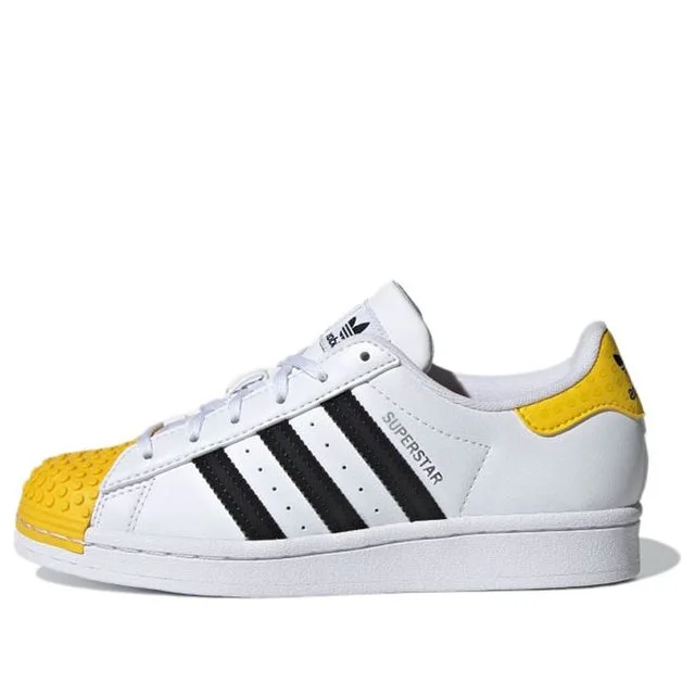 LEGO H03958-1 adidas Superstar J x LEGO (White Eqt Yellow) - Women's Shoes