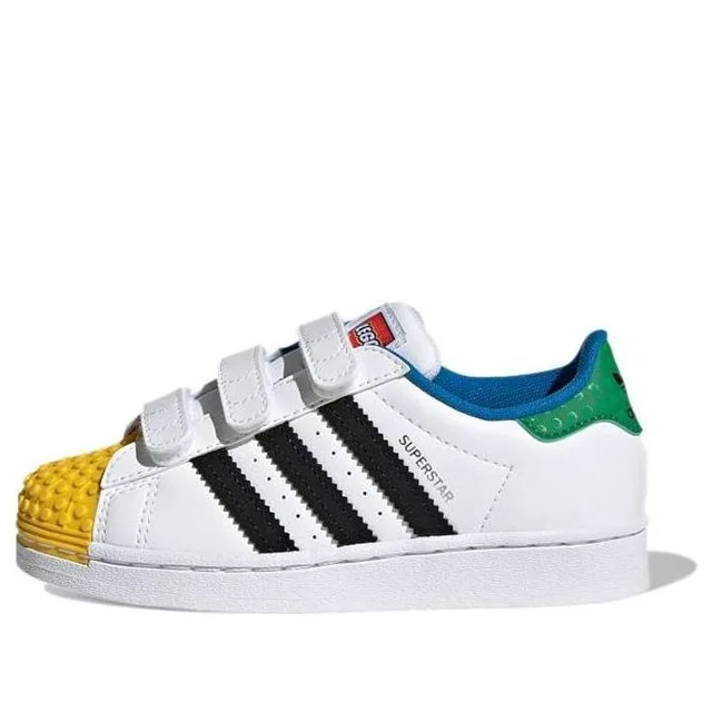 LEGO H03964-1 adidas Superstar CF J x LEGO (White Yellow Green) - Kids' Shoes