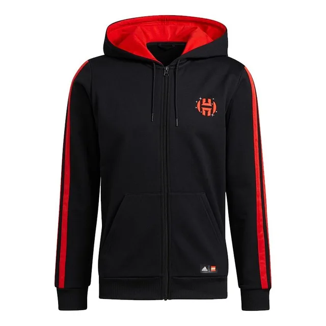 LEGO H51239-1 adidas x LEGO Harden Fz Crossover Pattern Logo Black Sports Hooded Jacket