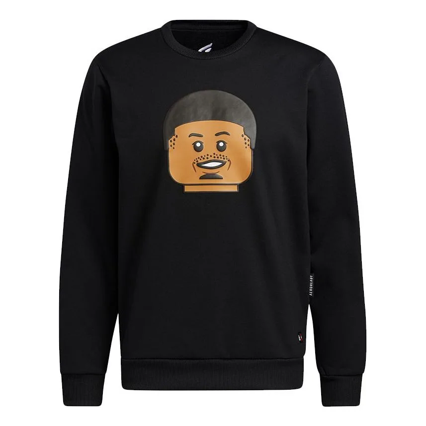 LEGO H56409-1 adidas x LEGO Dame Crew Crossover Cartoon Black Round Neck Pullover