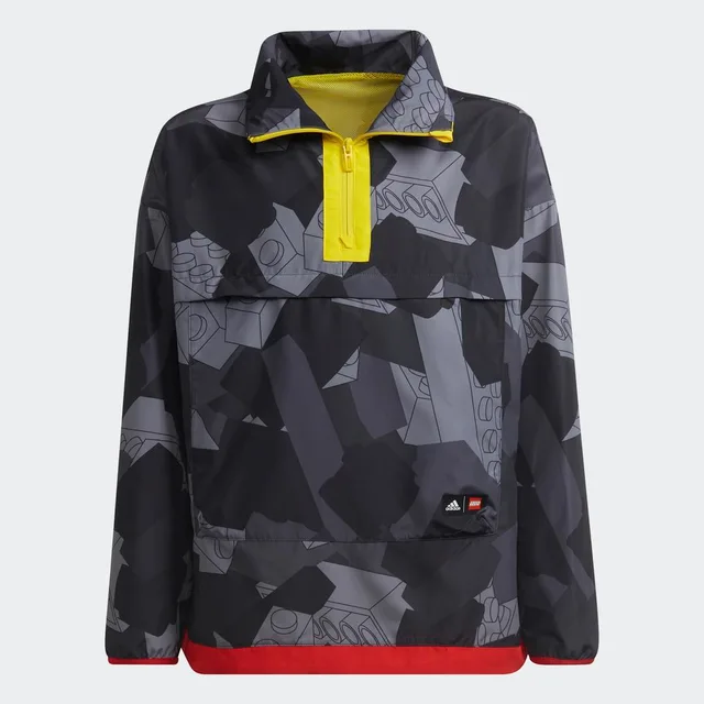 LEGO H65332-1 adidas x Classic LEGO Grey Half-Zip Windbreaker