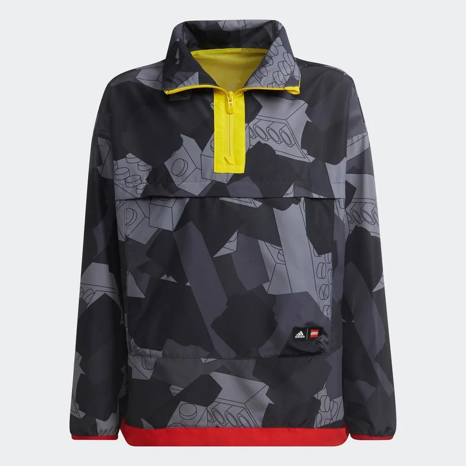 LEGO H65332-1 adidas x Classic LEGO Grey Half-Zip Windbreaker