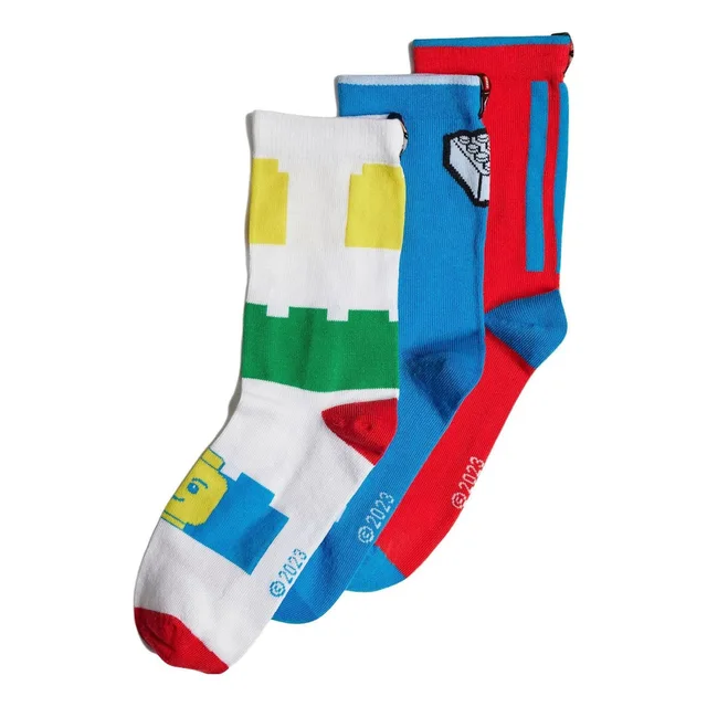 LEGO HT6360-1 adidas x Classic LEGO Multi-Color Socks 3 Pairs