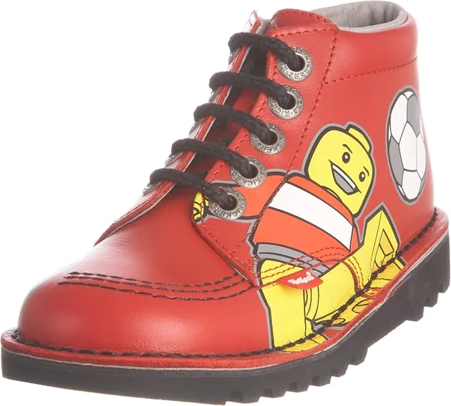 LEGO KICKERS-1 Kickers Kids Kick Hi LEGO Football Print Shoe - Red