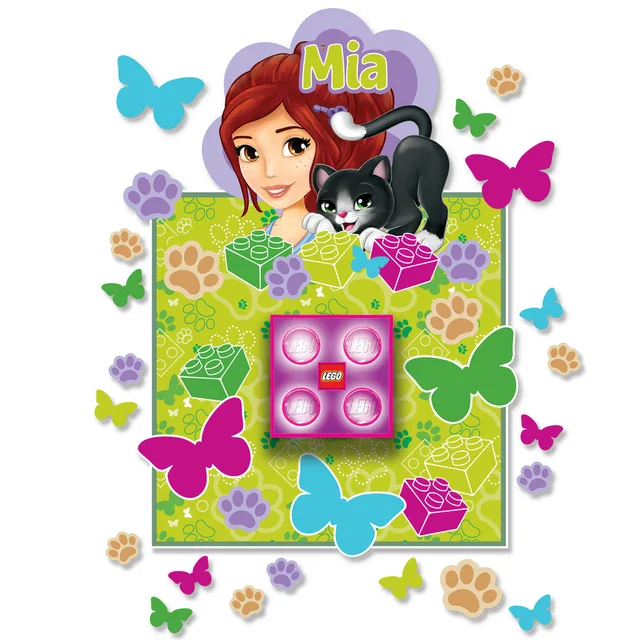 LEGO LGLNI3M-1 Friends Brick Night Light and Wall Decals - Mia