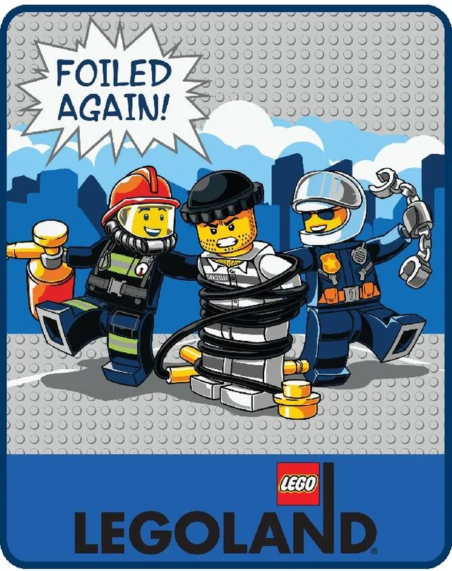 LEGO THROW-2 LEGOLAND City Foiled Again Plush Throw